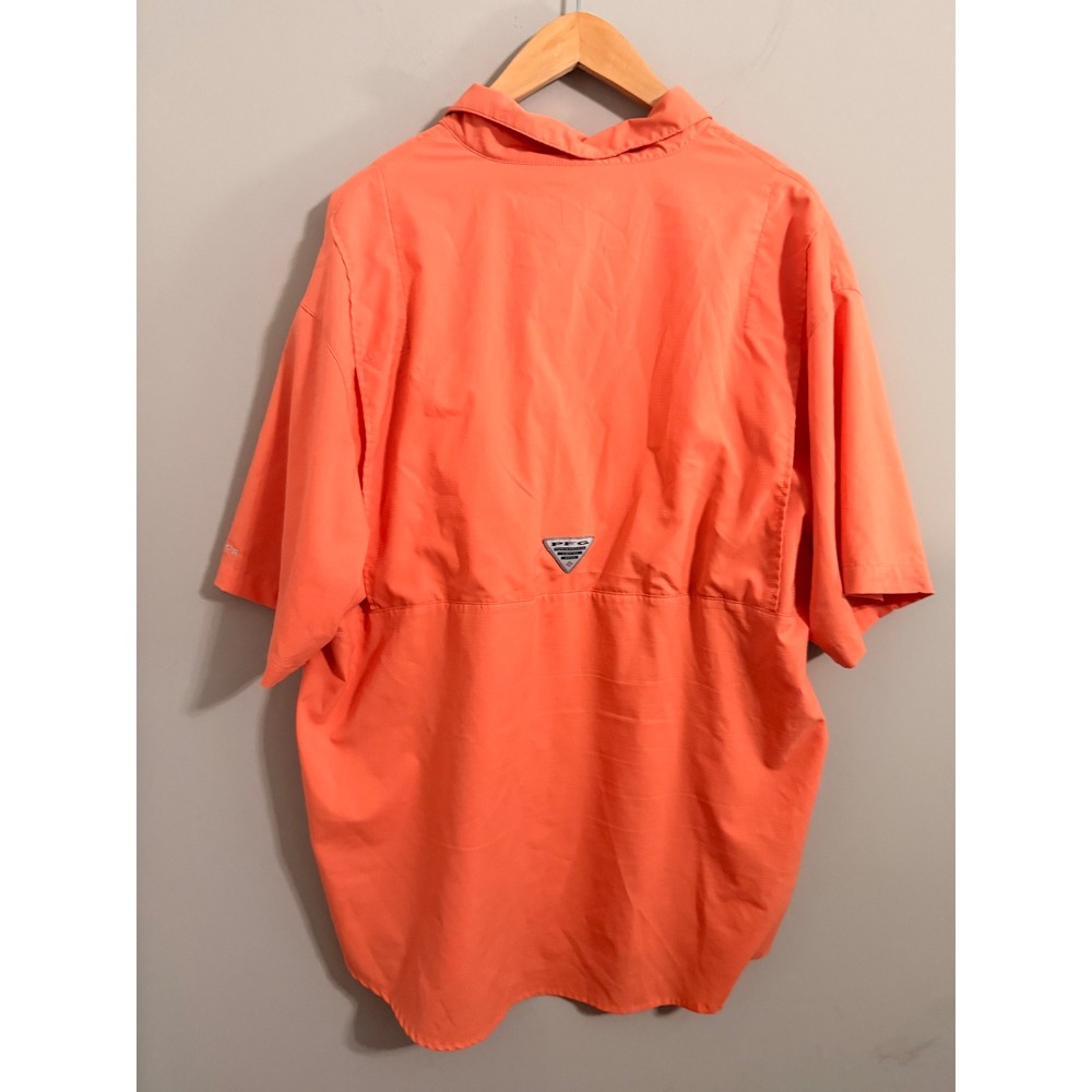 Columbia PFG‎ Tamiami II Fishing Shirt XL Orange Short Sleeve Button Up FM7266 - Picture 3 of 5